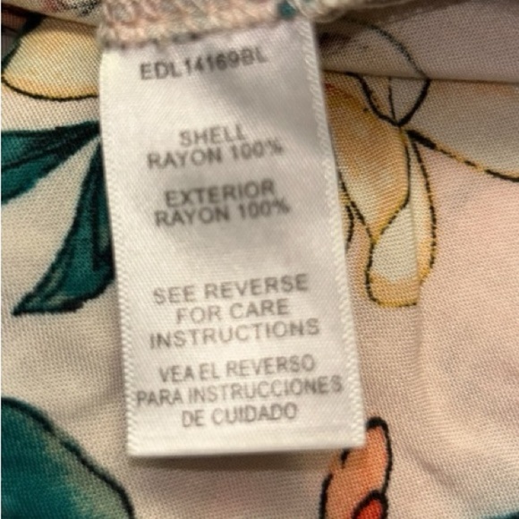 EN CREAM Boho Floral Off-Shoulder Dress size M mix of colors: peach, greens - Picture 13 of 15